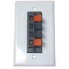 75674 White Terminal Spring Clip Wall Plate For Audio Speaker Wires