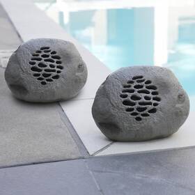 Qlp952slr-gr-2 Alpine Corporation Solar Bluetooth Enabled Rock Speaker Set Of 2