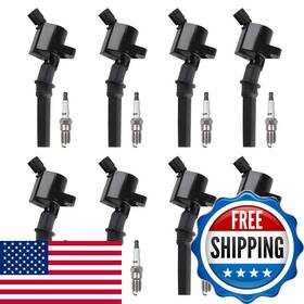 B0f8hg7prm Aspligo Set Of 8 Ignition Coil Dg508 Sp479 Spark Plug For Ford F150 F250 F350