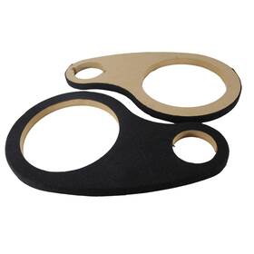Audiopipe 784644223048 Pair Of Carpeted Wood 8 Inch Speaker Rings With Opening For 3 Tweeters