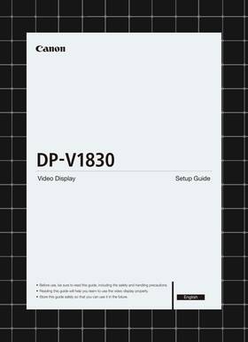 Dp-v1830 Canon Setup Guide Manual Documentation 29 Pages Usa Made