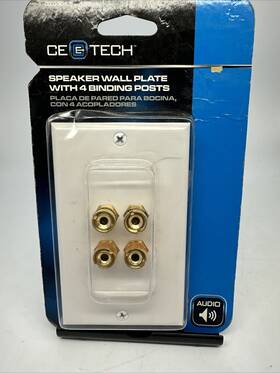 0000-190-836 Cetech Commercial Electric Tech Speaker Wall Plate With 4 Binding Posts