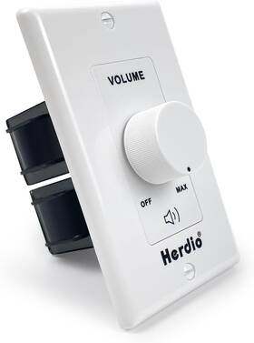 He-vcp100-us Herdio 100w Volume Control Knob For Speakers Flush In Wall Silver Gray