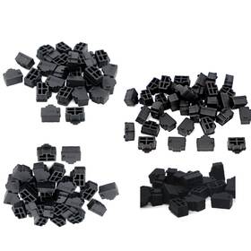 Huawell 791306900278 200pcs Hub Port Rj45 Anti Dust Cover Cap Protector Plug Black Silicone Ethernet