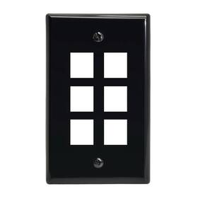 Installerparts 16028 6 Port Keystone Wall Plate Black Smooth 1 Pack