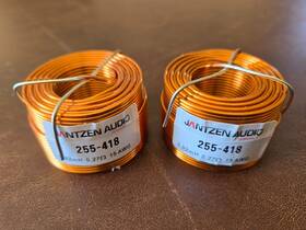 255-418 Jantzen Audio Pair Of 0.82mh 0.27ohms 15 Awg Copper Air Core Wire Coils