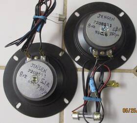 2208551 Jensen 85c.6 Tweeter Pair From Model 1230 8 Ohm 3 Inch Cone 4.25 Flange