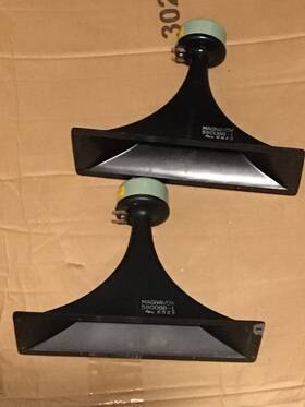 580088-1 Magnavox 582290930022 Pair Horn Speakers From Astro Sonic Console Stereo 2