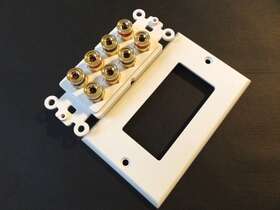 Moderno 041093102233 Speaker Wallplate With Gold Plated Connectors For 4 Speakers