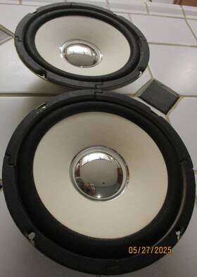 05-16126-4 Morse 5-16126-4 Pair Of 8 Inch Woofers Smooth Cone Rated 4 Ohm 12w 1991 Midfi