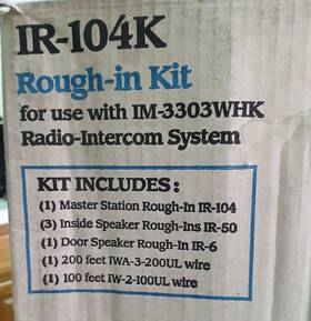 Ir-104k Nutone Rough-in Kit For Radio Intercom. New In Box. 10 Shipping