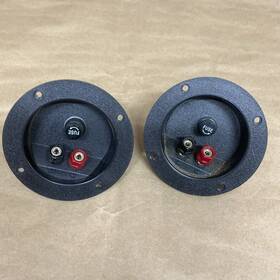 260-293 Parts Express Pair Of Pro-tech Round Speaker Terminal Cup/fuse Holder Binding Post