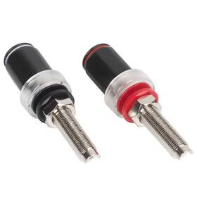 Parts Express 848864079356 Speaker Binding Post Pair Brass And Nickel Plated Black Red