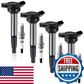 Pindex B0d41nlmmw 4 Pack Ignition Coils And Double Iridium Spark Plug Uf596 Uf619 Coil