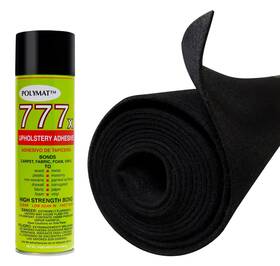 Polymat P25-16-4blk1g 16ft X 3.75ft Black 1 777 Can Spray Glue Adhesive Speaker Box Carpet