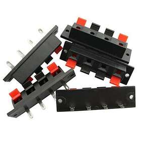 Rlecs 713838209551 5pcs 4 Pin Speaker Terminal Block Stereo Strip Shape Push Release Con