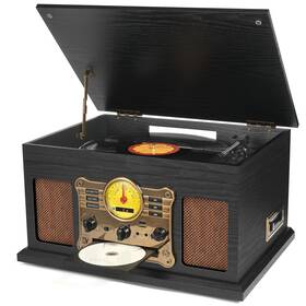 Te-007r-bk Tanlanin 10 In 1 Vintage Bluetooth Record Player Turntable With Built-in Speakers Viny