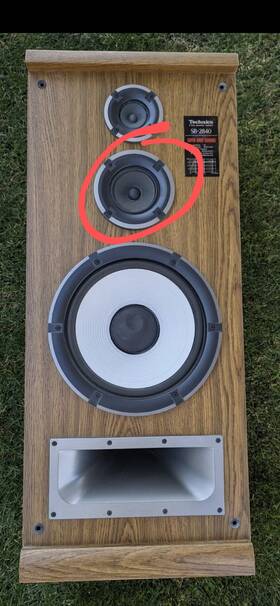 Eas-10pm302s-1 Technics Eas10pm302s1 Mid-range Speaker Model Sb-2840 Vintage 8ohm