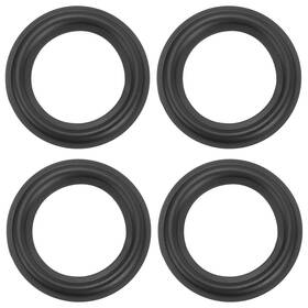 Uxcell 614553490289 4 Pcs 3 Inch Rubber Speaker Edge Surround Rings 74.5x48.5mm Idxod Black