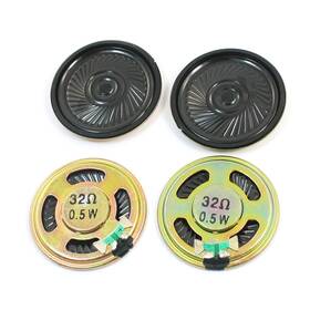 Uxcell 702105545744 4 Pcs 0.5w 32 Ohm 40mm Dia Round Metal Internal Magnet Mini Speaker