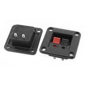 Uxcell 783243073153 2 Pcs Red Black Way Push Type Square Speaker Terminals Connectors