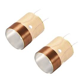 Uxcell 783243740567 2pcs 25.5mm 1 Inch Woofer Voice Coil Dual Layers Round Copper Wire Bass Speaker