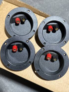 Sta4gx Vanco 4 Speaker Round Terminal Cup With Binding Posts Fits 3 Inch 76.2mm Hole / 4-1/16 Od