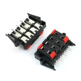 Wp2-7 Zaplyte 2pcs Red Black 8way Push Speaker Terminals Plate Release Connector 64x40mm
