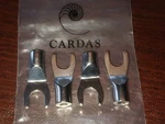 4 Cardas Cgms 9R Xs 5/16" 9MM Spade For Speaker Cable Silver Rhodium Plated. Fixed Price $120.00.