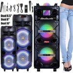 5000W Dual Subwoofer Bluetooth Speaker Portable Party Fm Karaok Dj Led Aux + Mic. Fixed Price $169.99.