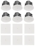 (6) Jbl Control 412C/T 3" Commercial 70V Ceiling Speakers+white Square Grilles. Fixed Price $733.84.