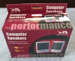 Cyber Acoustics CA-2.2 Computer Speakers Magnetically Shielded 3.5MM Plug Set. Fixed Price $10.00.