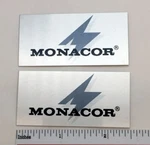 Monacor Speaker Grill Badge Emblem Custom Made Aluminum Pair. Fixed Price $9.95.
