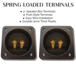 Subwoofer / Speaker Box Square Push Spring Loaded Terminal Cups Gold 2PCS. Fixed Price $11.95.