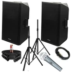 2X WPTS15 5000W 15" Powered Speakers W/ Mic, Stands, Xlr Cables, Bluetooth. Fixed Price $699.99.