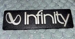 Infinity Sm 150 Logo Metal Badge 3.75" X 7/8". Fixed Price $16.00.