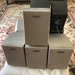 Lot Of 9 Small Cube Speakers -panasonic And Sony. Fixed Price $19.50.