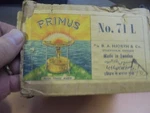 Vintage 1953 Primus No. 71L Stove Box. Fixed Price $249.95.