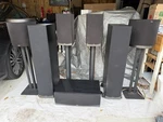 Klipsch Black Wired Home Theater Speaker System Set (w/ Stands). Fixed Price $800.00.
