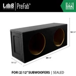 2.24 Ft Dual Sealed Mdf Enclosure For 12" Car Audio Pair. Fixed Price $169.99.