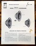 Jensen Loudspeakers DL-80 DL-120 DL-220 Owner / User Manual *original*. Fixed Price $19.97.