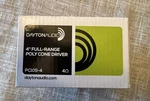 Dayton Audio PC105-4 4" Full-range Poly Cone Driver, Ohm. Fixed Price $23.99.