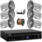 Pyle Arc Hi-def Sound Home Receiver, 6X 8.1'' 50W Max Pa Horn Speakers + Mic. Fixed Price $416.49.
