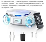 Cd Player Portable, Feleman Upgraded Boombox & Bluetooth Speaker 2 .... Fixed Price $59.88.