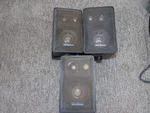 Insignia 3-WAY Surround Speakers Set Of With Wall Mounts Untested. Fixed Price $14.99.