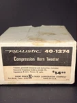 Vintage New Radio Shack Realistic Compression Horn Tweeter 40-1274 8OHMS 30WATTS. Fixed Price $39.99.