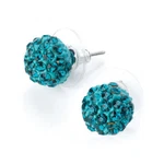Blue Pave Crystal Round Dome Stud Earrings ER22226. Fixed Price $10.73.
