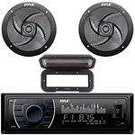 Pyle Dash Marine MP3 Usb Sd Media Receiver, 2X 5.25" Speakers Pkg + Cover. Fixed Price $93.49.