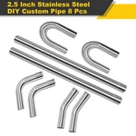 8PCS 2.5" Stainless Steel Bend Straight Diy Custom Exhaust Tubing Pipe Kits. Fixed Price $137.02.