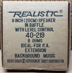 Nos Vintage Realistic 8" Wall Speaker 40-219 P.a. School Walnut Frame Woofer. Fixed Price $24.99.